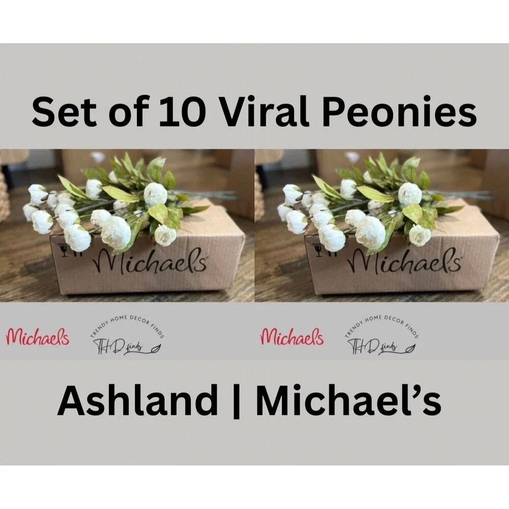 Set of 10 VIRAL CREAM Viral Michael’s Peony Stems by Ashland NEW RARE